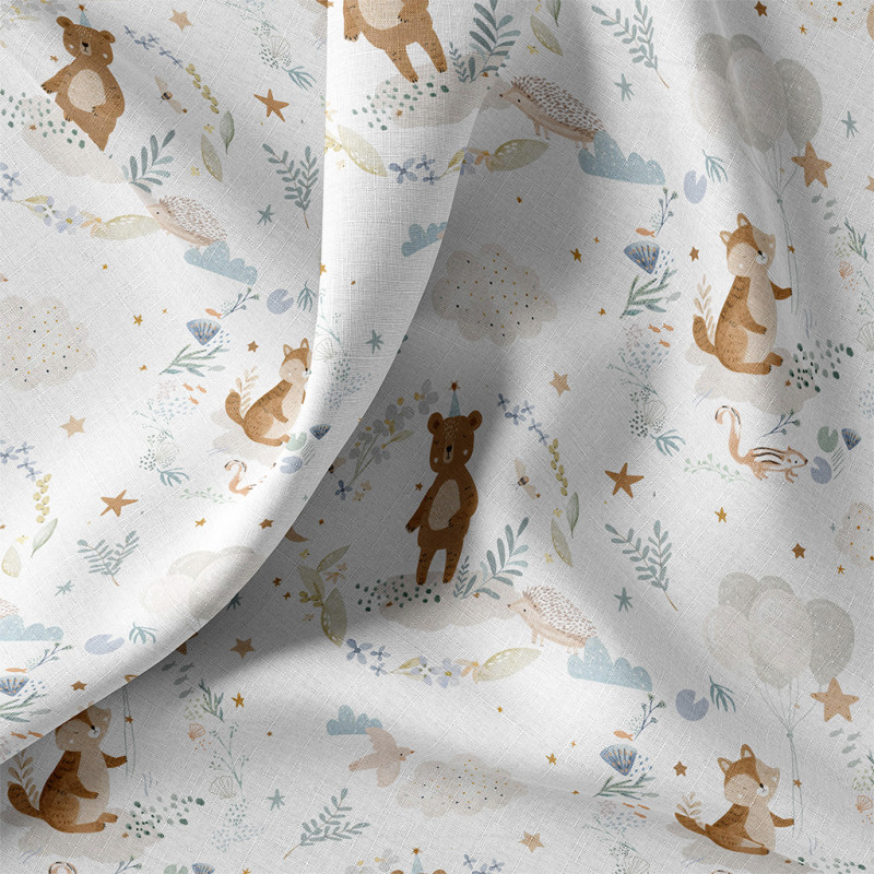 Printed Cotton TRODOUX White / Blue